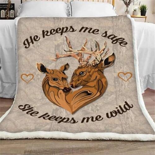 Deer Blanket 3D full printed Wearable Blanket Adults/kids Fleece Blanket HOME ACCESSORIES