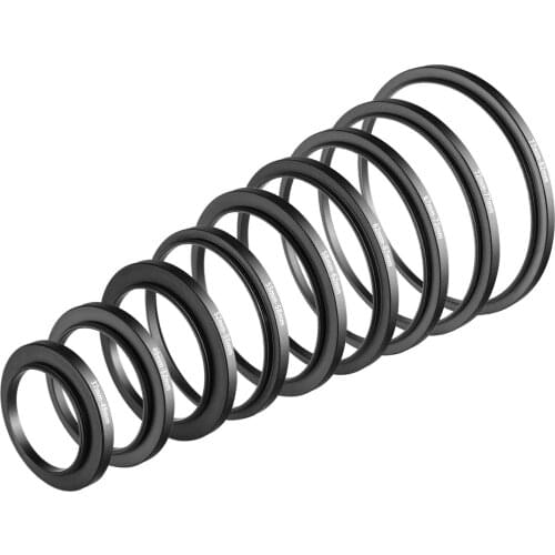 9pcs Camera Lens Filter Step 37mm-82mm Up Ring Adapter for Canon Nikon Sony All Camera DSLR