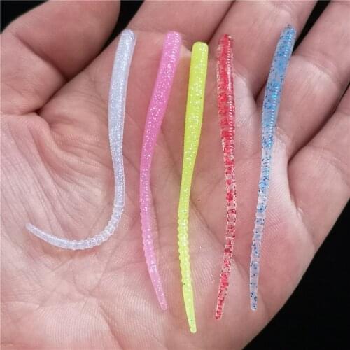 TSURINOYA New AJING Fishing Lure ELEGANT 0.5g 72mm 60pcs Rockfish Ocean Rock Bait Needle tail Soft Lure Artificial Bai