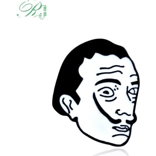 RJ New Spain TV Series La Casa De Papel Salvador Dali Brooches Pins The House of Paper Car Keyring Men Coat Xmas Jewelry