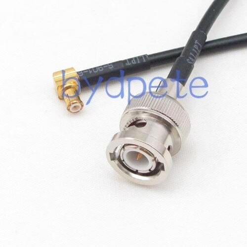 BNC male plug to MCX male right angle crimp RG174 cable jumper pigtail 4inch~10FT