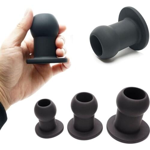 Silicone Hollow Anal Plug Douche Enema Cleaner Butt Plug Large Prostate Massage Adult Gay sex toys Anus vaginal Speculum