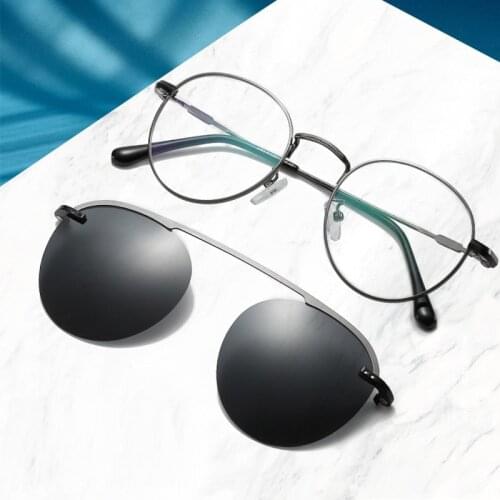 TAC Polarized Clip Sunglasses For Women Men Classic Brand Round Clear Glasses Anti-blue Light Eyewear
