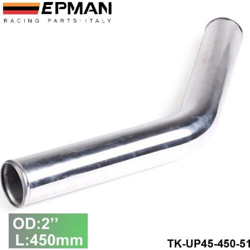 2pcs/unit 51mm 2" 45 Degree Aluminum Turbo Intercooler Pipe Tube piping L:450mm For BMW MINI COOPER W11 EP-UP45-450-51