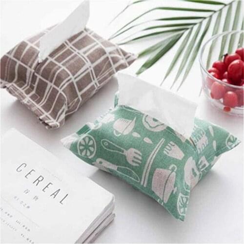 1PCS Cartoon Animal Fabric Paper Bag Tissue Box Home Kitchen Living Room Paper Bag Napkin Holder Tissue Boxes Storage Supplies