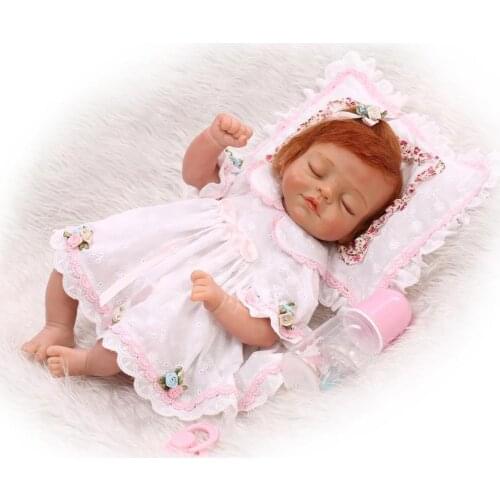 15 Inch Real Reborn Babies Boneca Toys Girl Gift, New Design Reborn Silicone Baby Dolls Sleeping Doll Toys for Girls Children
