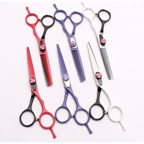 2Pcs 5.5" 16cm Customized Logo Stainless Professional Hairdressing Scissors Cutting Shears Thinning Scissors Hair Clippers C1018