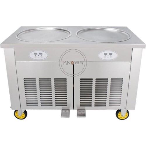 220 v 110 v 45 cm square double pan fried ice cream machine ice cream machine roll double roll compressor milk