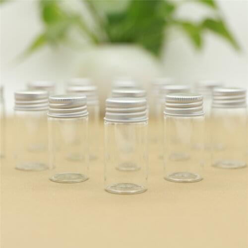 24pcs/lot 30*60mm 25ml Tiny Glass bottle Silver Screw Cap Small Test Tube Storage Containers Glass Spice Bottles & jars