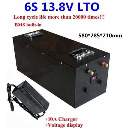 Steel case LTO 13.8V 300Ah Lithium Titanate Battery Pack 2.4v battery for Forklift Tricycle Solar system caravans+10A Charger