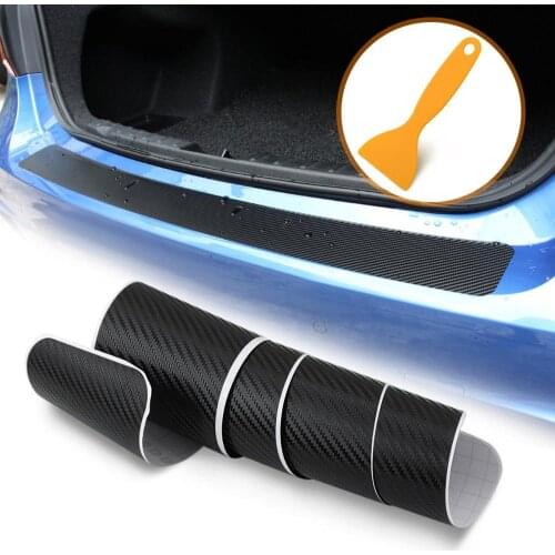 Car Universal Threshold Carbon Fiber Stickers Guard Plate Anti-Playing Film Protective Pad Trunk Pedal Stickers