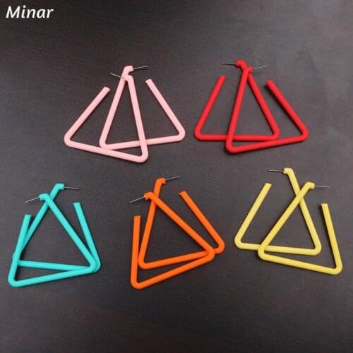 Big Triangle Hoop Earrings Women Bright Color Acrylic Geometric Triangular Earrings Big Statement Earrings Party Jewelry Gifts
