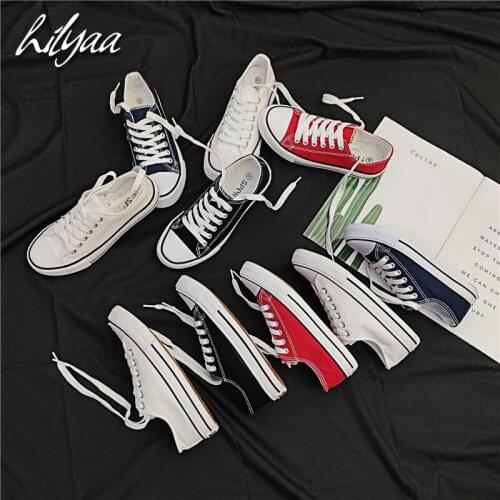Brand Woman Flats Canvas Shoes Trend Lace-up Female Vulcanized Shoes Trainers Footwear Outdoor Women Sneakers Canvas Shoes 2020