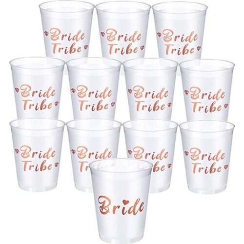 1Pcs Bride 11Pcs Bride Tribe Cups Bride Bridal Shower Wedding Engagement Party To Be Hen Night Bachelorette Party Decor