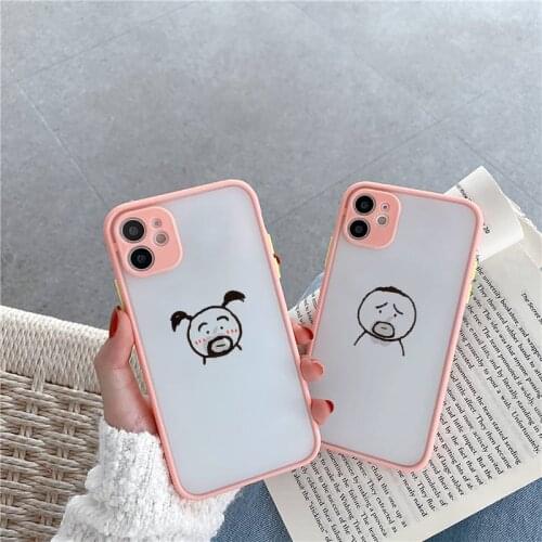 Boy girl Simple lines Phone Cases matte transparent For iphone 7 8 11 12 plus mini x xs xr pro max cover