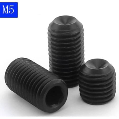 M5 x 0.8 - 5mm Black 304 Stainless Steel Allen Cup Point Set Screws Hex Socete bolts DIN 916