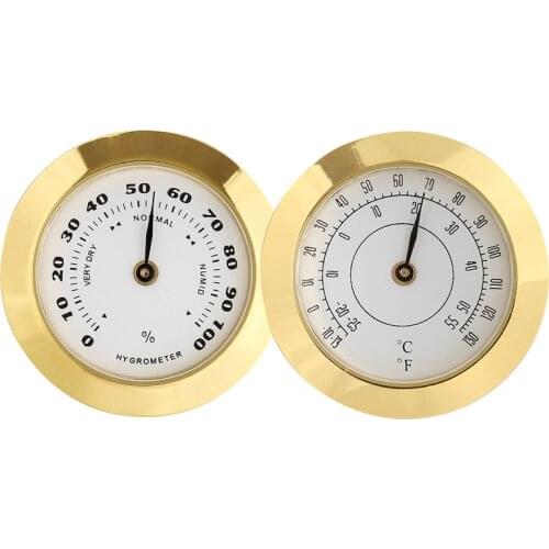 38mm Cigar Humidity Detector Hygrometer, thermometer Accurate Portable Mini Mechanical Humidor Hygrometers Round