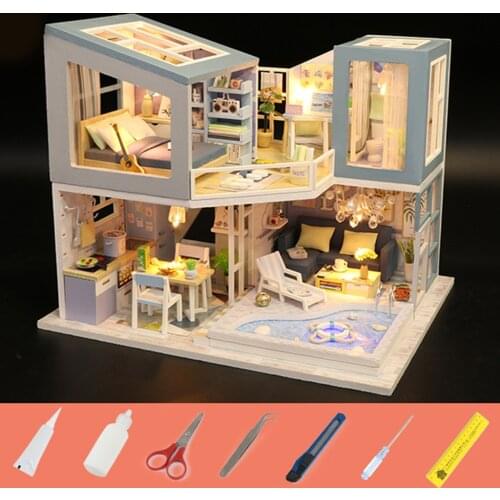 DIY Mini Dollhouse with Furniture Accessory Creative Room Model Birthday Gifts