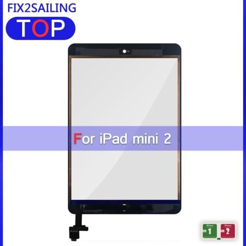 For iPad Mini 2 Touch Screen Digitizer with Button IC Cable for iPad Mini 1/2/3 A1432 A1454 A1455 Glass