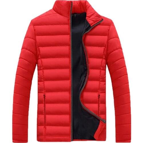 80% HOT SALES!!!Plus Size Men Solid Color Stand Collar Long Sleeve Cotton-padded Coat Outwear