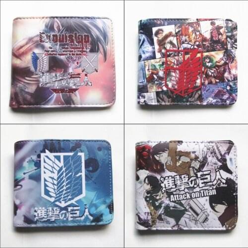 Anime Attack on Titan Wallet Shingeki no Kyojin Cartoon Short Wallet With Coin Purse