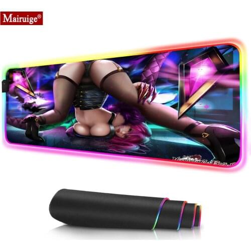 Anime Ass Hips Girl SexyStockings Long Legs Big Breasts LED Mousepad RGB Colorful Logo Mouse Pad XXL Computer Gamer Desk Mat