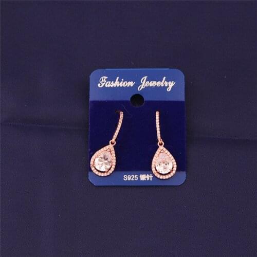 Fashion Earrings For Women Water Drop Shape Design With Big Sparkling Crystals Tanabata Festival Gift Choose Copper Dropshipping