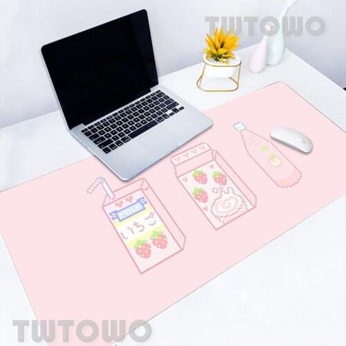 Milk Pink Strawberry Peach Kawaii Mouse Mat MousePad Desk Mat Keyboard Pad Mouse Mat Laptop Soft Computer Hot Sell Office Home