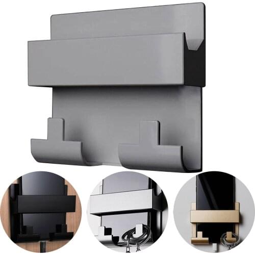 Punch-free Wall-mounted Mobile Phone Charging Stand, With Hook Wall Key Holder Universal Cell Phone Charging Holder