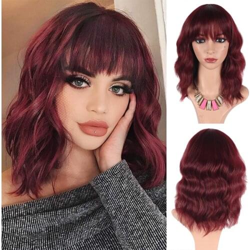 Natifath Medium Wave Daily Syntheti Wholesale Rose Net Curly Hair Waver Ripples Wigs For Women Natural Fiber Fake Hair