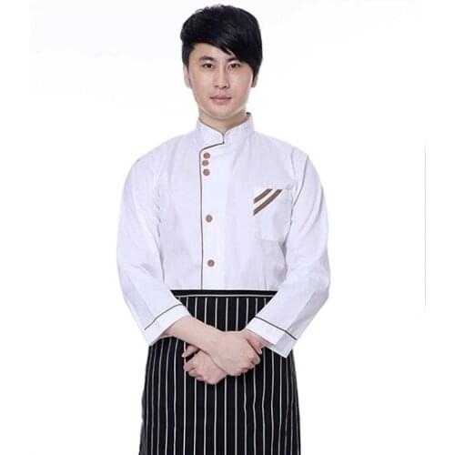 Newest style Chef White Uniforms Unique Hotel Restaurant Kitchen Cook Jackets For Men and Women Chef Clothing Free Shipping