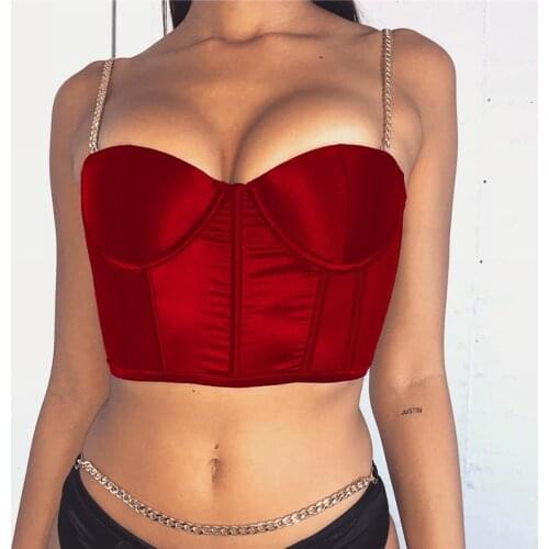 Slim Fit Camis Ladies Sexy Vintage Metal Chain Vest Women Sleeveless Skinny Club Party Fashion Crop Top Tank Top Streetwear