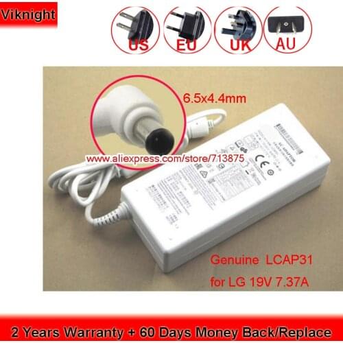 Genuine 19V 7.37A 140W LCAP31 EAY62949001 for LG 34-Inch Ultra Wide QHD Monitor LED Adapter 27UD88-W 34UM9SP 34UM94 34UM95