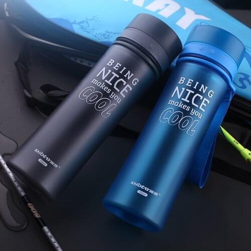 Plastic Sports Bottle For Drinking Frosted Drink Bottle Water Bottles For Water Garrafa Plastic Tea Bottle With Filter QZL097