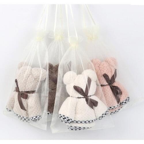 10pcs Bear shape face towel Home Textile Towel Women Robes Bath Wearable Towel Dress Womens Lady Fast Drying Wedding Gift