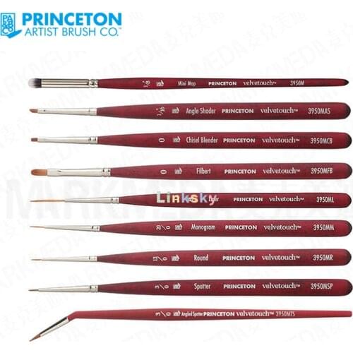 Princeton Velvetouch, Series 3950, Paint Brush for Acrylic, Oil and Watercolor,signature Velvetouch handle, made with FSC wood