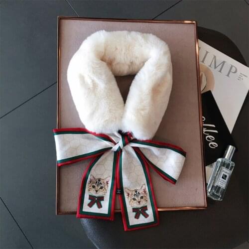 Winter Warm Women Fake Collar Blouse Bow Tie Doll Collar Detachable Collar Top Neck Tie Scarf Clothes Accessories Christmas