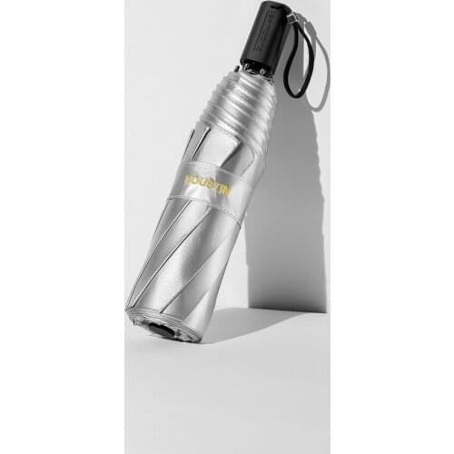 Folding Sun Umbrella Silver Double Layer Women Parasol Windproof Paraguas UV Umbrella Protection for Gift B65