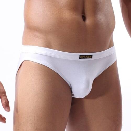 Brave Person Briefs Mens Sexy Underwear Men low-waist Rise U convex Pouch Brief underpants Men Stretch Breathable Briefs
