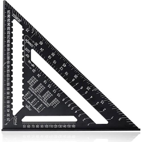 Angle Ruler Metric Aluminum Alloy Triangular Measuring Ruler Woodwork Speed Square Triangle Angle Protractor