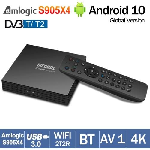 Mecool KT1 T2 4K Smart TV Box Android 10 S905X4-B Quad Core 2G 16G High Quality Media Player T2 DVB-T/T2 USB 3.0 BT Android Box