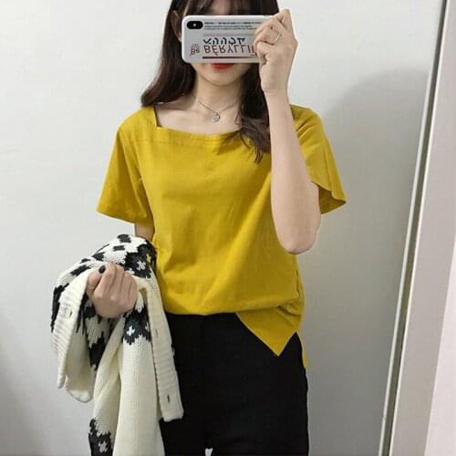 Женские однотонные футболки Vodiu China At AliExpress