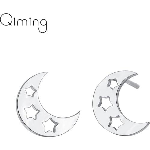 Hollow Star Crescent Moon Earrings Women Children Korean Jewelry Accessories Celestial fashion Cute Stud Earrings Gift