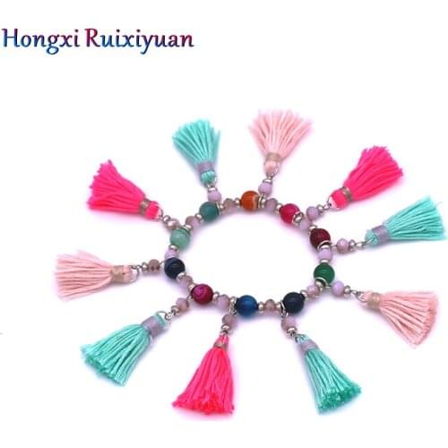 Crystal bracelet bohemian crystal tassel natural stone bracelets for women fashion handmade beaded yoga bracelet jewelry