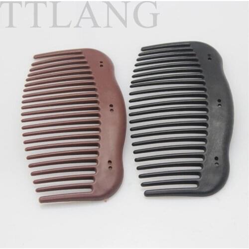 100pcs/pack 3 Colors DIY Plain Plastic Magic Hair Comb Without Beads With Curvy Sides Wooden Magic Comb Hair Accessory