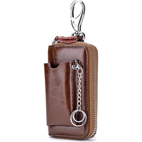 12PCS / LOT Genuine Leather Cowhide Key Wallet Car Remote Control Bag Key Bag for Family