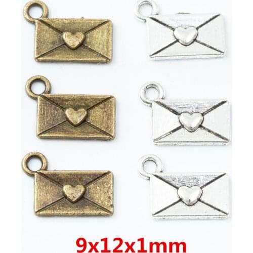 150 pieces of retro metal zinc alloy envelope pendant for DIY handmade jewelry necklace making 6822