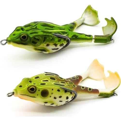 2 Pcs Double Propellers Frogs Soft Bait Rotating Legs Thunder Frog Soft Fishing Lures Frog Lures
