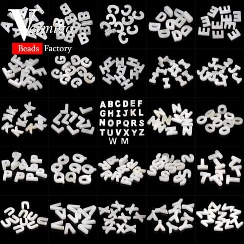 26 Capital Letter Shell Beads Natural Alphabet Mother Of Pearl Shell Beads for Jewelry Making Diy Bracelets Necklace