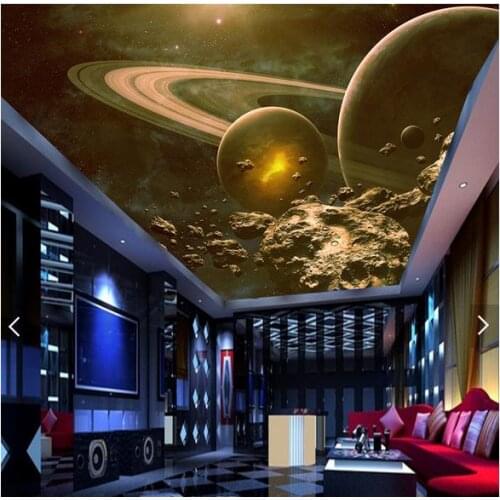 3D wallpaper custom 3d ceiling wallpaper murals Space Planet zenith mural ceiling background wall 3d living room photo wallpaper